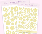 Soft Yellow Mixed Flower Confetti Polco Deco Planner Stickers ~ POLC004 - Katnipp Illustrations