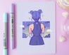 Space Buns ~ Kawaii Fashion Magical Wall Art - Katnipp Illustrations