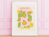 Squeeze the Day Lemon Print ~ Positive Quote Art Print - Katnipp Illustrations