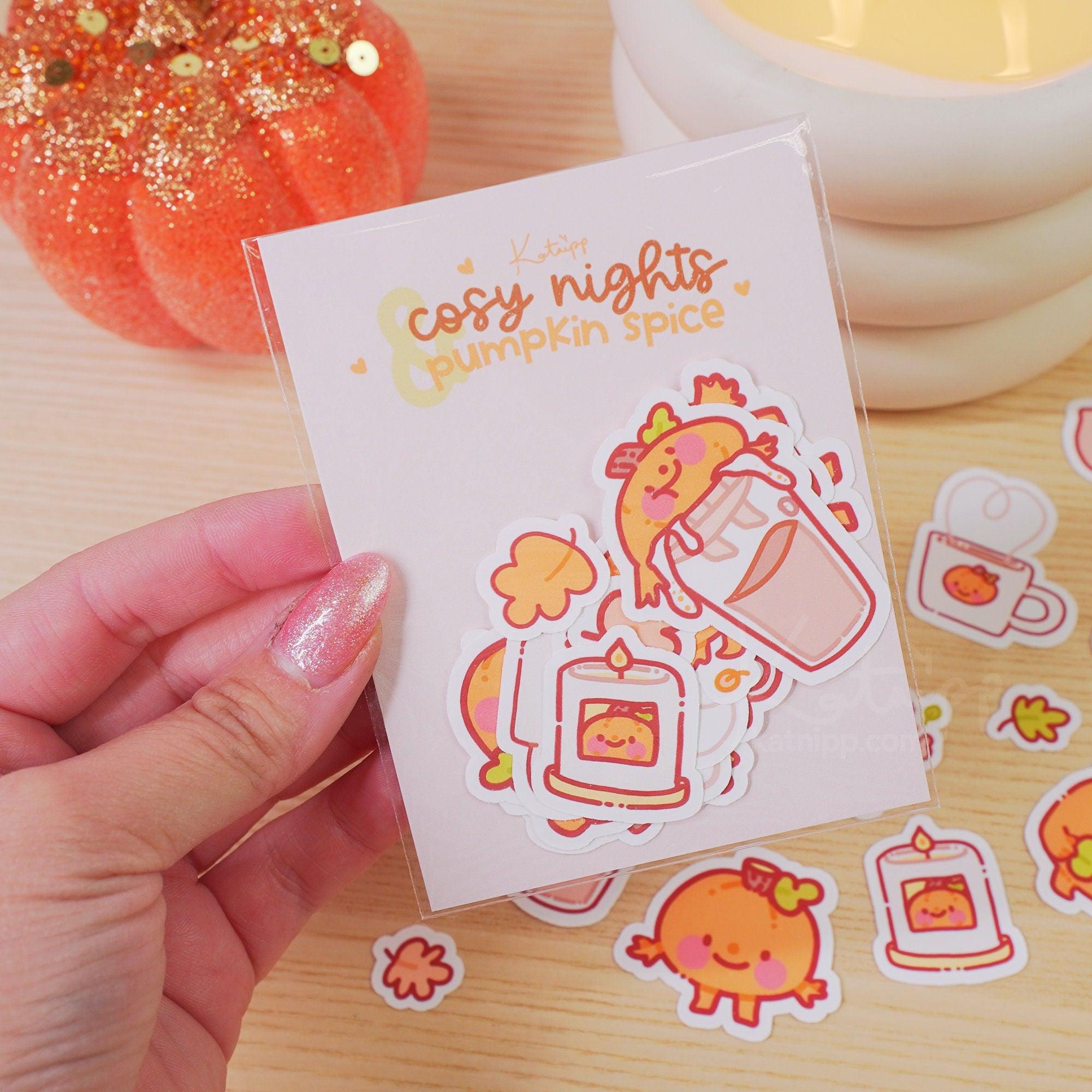 STOCK CLEARANCE - Cute Autumn Pumpkin Sticker Pack - Katnipp Studios