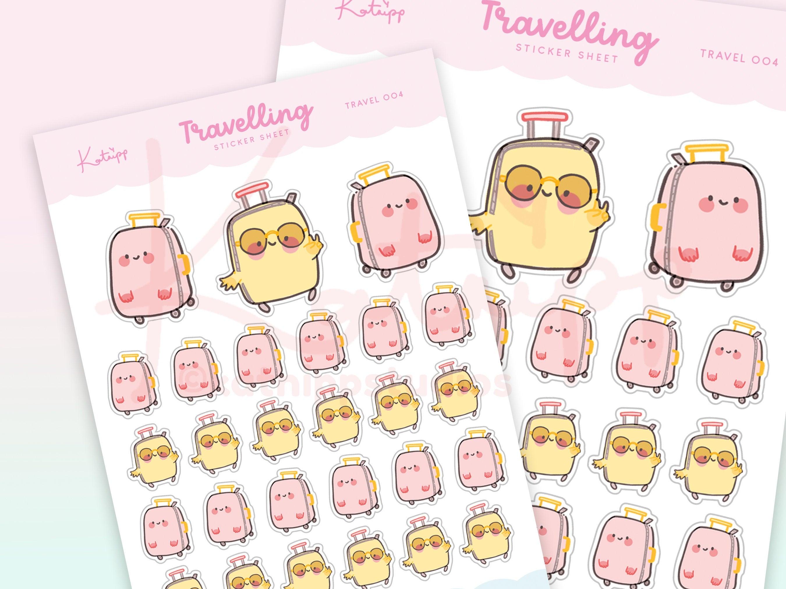 Suitcase Travel Planner Stickers ~ TRAVEL004 - Katnipp Illustrations