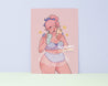 Summer Body Positive Curvy Redhead Illustration Art Print - Katnipp Illustrations