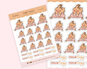 Tiger Planner Stickers | Lazy Butt Kawaii Tiger Sticker Sheet | TIGER003 Katnipp character product
