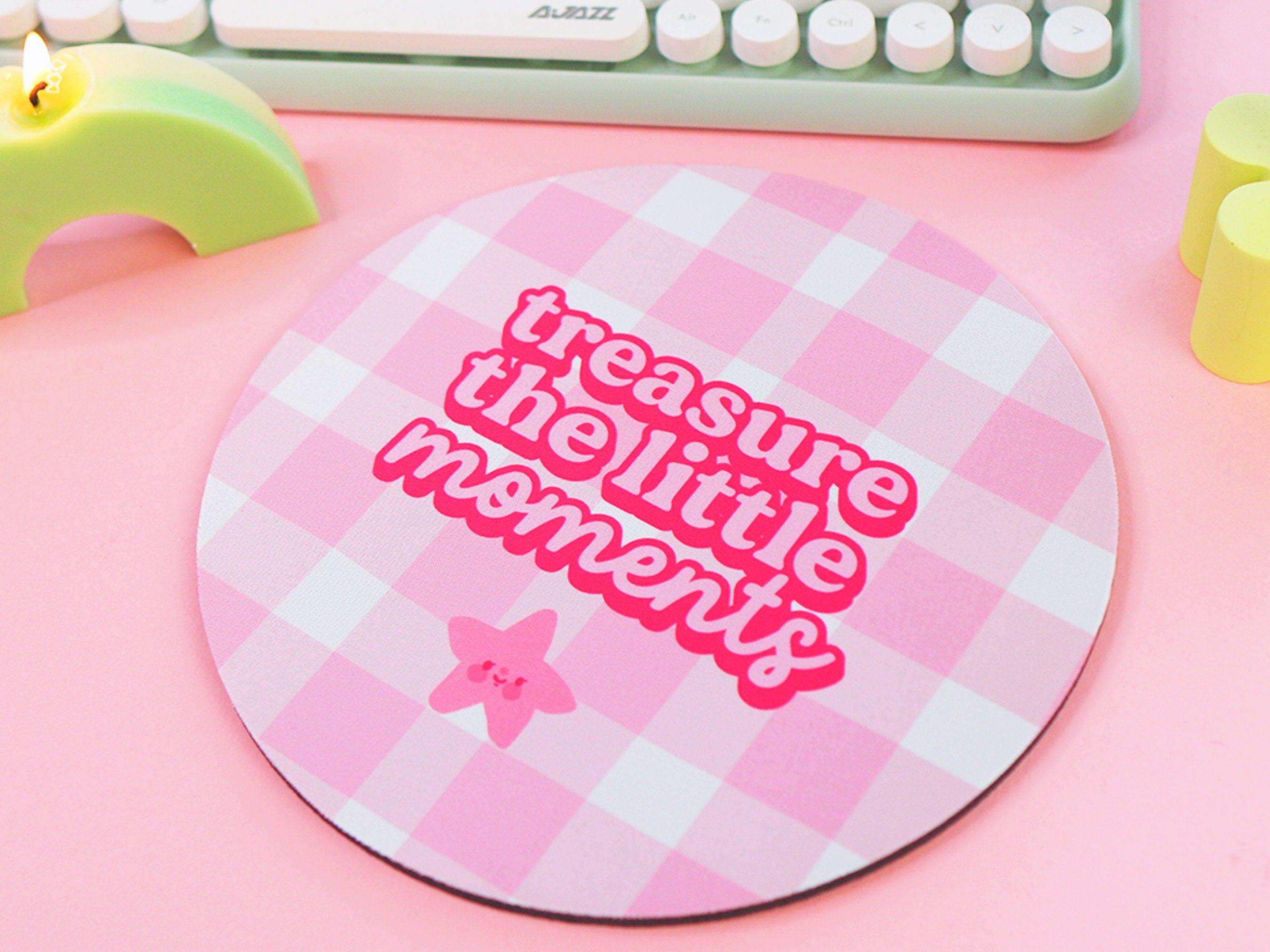 Colourful Pink Desk Mouse Mat ~ Treasure The Little Moments - Katnipp Illustrations