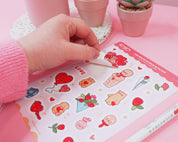 Valentine's A5 Planner Sticker Sheet | Gingie & Spice | LV001 Katnipp character product