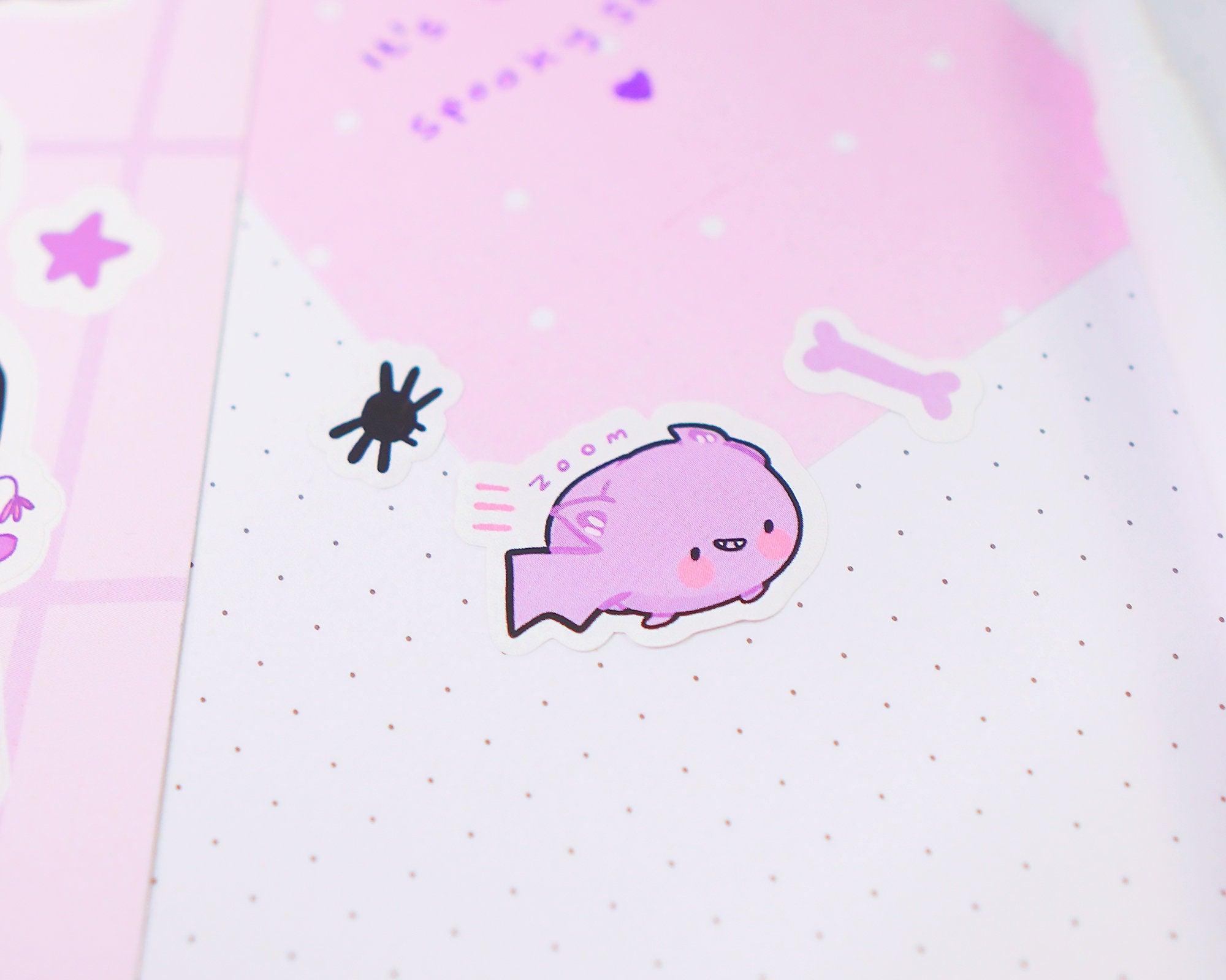 Vampire Marshie & Bartholomew A5 Sticker Sheet | Kawaii Halloween Stickers | SP001 Katnipp character product