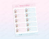 Vitamin Medicine Tracker Sticker Sheet - 10 Weeks AM & PM Reminder - WLS005 - Katnipp Studios