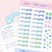 Weekly Goals Planner Stickers | Pastel Productivity Stickers | PL005 Katnipp character product