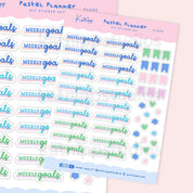Weekly Goals Planner Stickers | Pastel Productivity Stickers | PL005 Katnipp character product