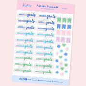 Weekly Goals Planner Stickers | Pastel Productivity Stickers | PL005 Katnipp character product