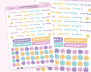 Weekly Planner Stickers | Pastel Bullet Journal Stickers | PL001 Katnipp character product