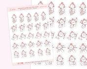 Wine Planner Sticker Sheet | Girls Night, Date Night & Party Stickers | KATNIPP002 Katnipp character product