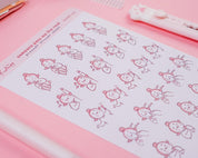 Wine Planner Sticker Sheet | Girls Night, Date Night & Party Stickers | KATNIPP002 Katnipp character product