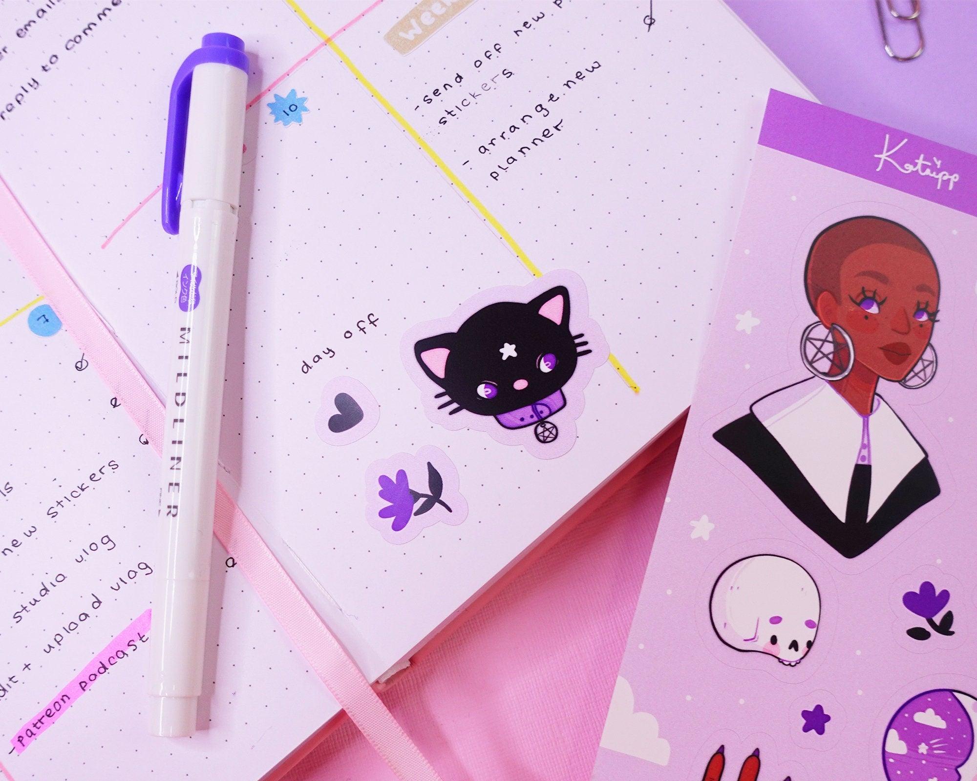 Witchcraft A5 Vinyl Sticker Sheet | Kawaii Witchy Stickers | WC001 Katnipp character product