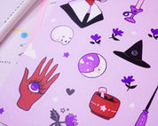 Witchcraft A5 Vinyl Sticker Sheet | Kawaii Witchy Stickers | WC001 Katnipp character product