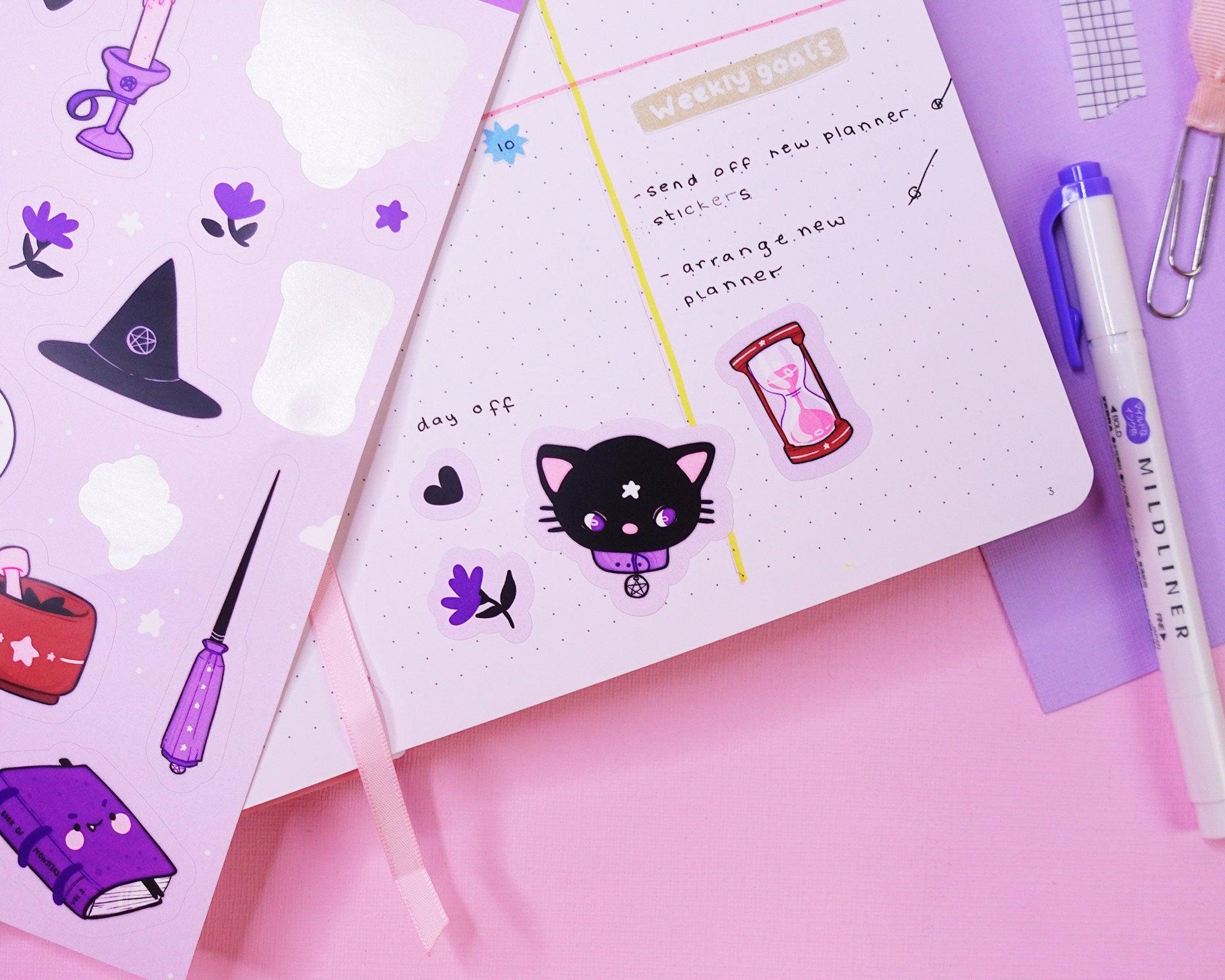 Witchcraft A5 Vinyl Sticker Sheet | Kawaii Witchy Stickers | WC001 Katnipp character product