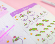 Witchy Botanical A6 Sticker Sheet | Kawaii Skull Planner Stickers | PW003 Katnipp character product