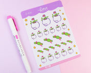 Witchy Botanical A6 Sticker Sheet | Kawaii Skull Planner Stickers | PW003 Katnipp character product