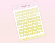 Yellow Alphabet Planner Sticker Sheet | Letter Stickers | POLC011 Katnipp character product