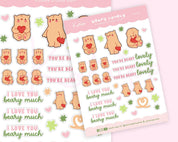 You're Bearly Lovely Planner Sticker Sheet | Valentine's & Love Stickers | LV003 Katnipp character product