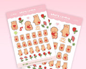 You're Beary Lovely Sticker Sheet | Valentine's Bear Planner Stickers | LV002 Katnipp character product